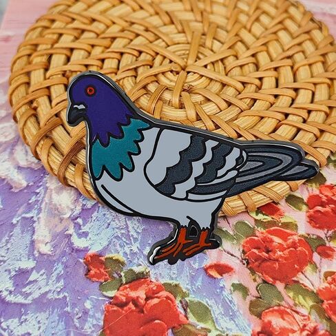 Pigeon Enamel Pin – Cute Cartoon Bird Lapel Badge | Kawaii Animal Brooch for Backpacks, Jackets, Hats | for Novelty Backpack Accessories & Bird Lovers in Kuwait