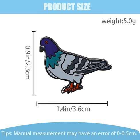 Pigeon Enamel Pin – Cute Cartoon Bird Lapel Badge | Kawaii Animal Brooch for Backpacks, Jackets, Hats | for Novelty Backpack Accessories & Bird Lovers in Kuwait