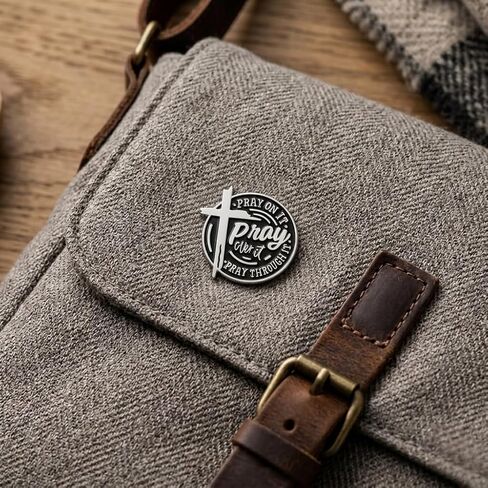 Funny Cross Pin - Enamel Religious Pins Brooch for Backpacks, Jackets, Hats with "Pray On It, Pray Over It, Pray Through It". Inspirational Christian Faith Brooches Gift for Friends and Adults in Saudi Arabia