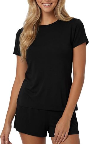 we fleece Lounge Sets for Women 2 Piece Pajama Sets ComfySoft Sleepwear-Short Sleeve Top and Shorts Summer Casual Gifts in Saudi Arabia