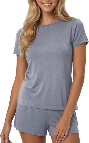 we fleece Lounge Sets for Women 2 Piece Pajama Sets ComfySoft Sleepwear-Short Sleeve Top and Shorts Summer Casual Gifts in Saudi Arabia