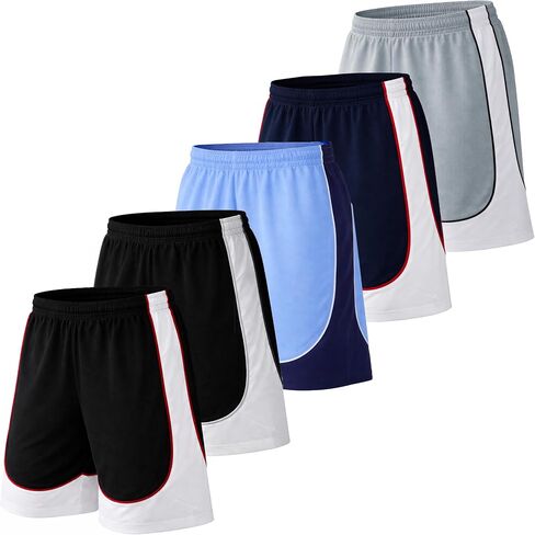 Galaxy by Harvic 5-Pack Men's Lightweight Mesh Shorts Moisture Wicking Athletic Gym Running Shorts with Pockets (S-3XL) in Kuwait
