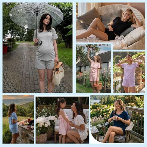 we fleece Lounge Sets for Women 2 Piece Pajama Sets ComfySoft Sleepwear-Short Sleeve Top and Shorts Summer Casual Gifts in Saudi Arabia