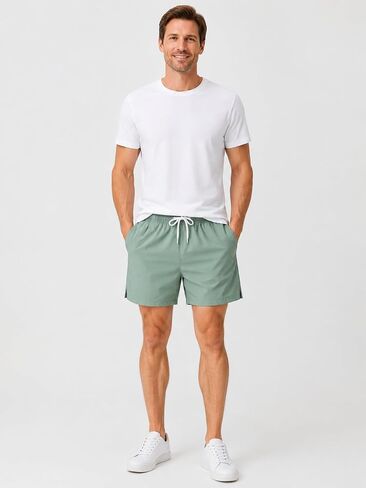 3Pack Men's Workout Shorts Set with Pockets, 5 Inch Lightweight Drawstring Waist Athletic Shorts in Kuwait