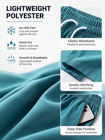3Pack Men's Workout Shorts Set with Pockets, 5 Inch Lightweight Drawstring Waist Athletic Shorts in Kuwait