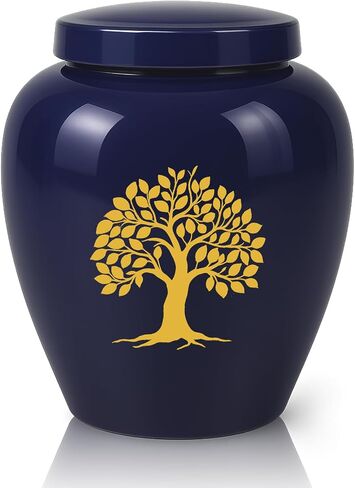 Keepsake Urns for Adult Male or Female, Medium & Small Sized Urns for Human Ashes, Ceramic Decorative Urns with Tree of Life, Pet Urn for Cats and Small Dogs in Saudi Arabia