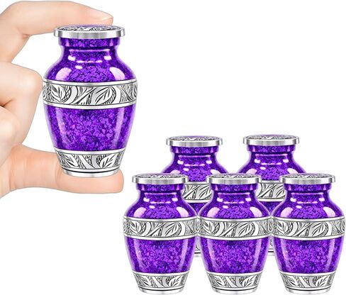 Small Urns for Human Ashes Keepsake – Mini Sharing Urn Sets for Women – Memorial Cremation Urns for Family & Loved Ones (Purple, Set of 6) in Kuwait