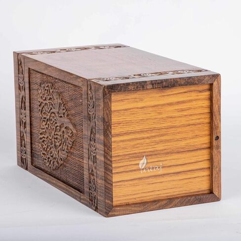 Handmade Rosewood Urn for Human Ashes | Tree of Life Wooden Urns Hand-Crafted - Funeral Cremation Urn for Ashes (Heart Tree, Medium - 150 Cu/in) in Saudi Arabia