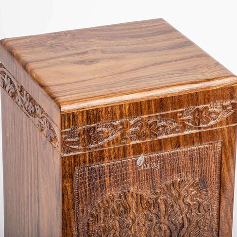 Handmade Rosewood Urn for Human Ashes | Tree of Life Wooden Urns Hand-Crafted - Funeral Cremation Urn for Ashes (Heart Tree, Medium - 150 Cu/in) in Saudi Arabia