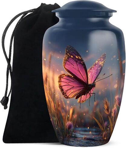 Customization Butterfly Urns - Large Burial Purple Butterfly Beach Urn - Custom Engraved Urns for Husband and Wife - Cremation Memorial Urns (10 Inch) in Kuwait