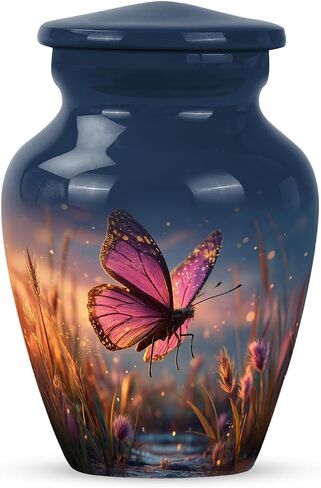 Customization Butterfly Urns - Large Burial Purple Butterfly Beach Urn - Custom Engraved Urns for Husband and Wife - Cremation Memorial Urns (10 Inch) in Kuwait
