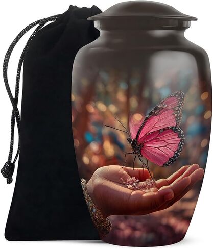 Customization Butterfly Urns - Large Burial Purple Butterfly Beach Urn - Custom Engraved Urns for Husband and Wife - Cremation Memorial Urns (10 Inch) in Kuwait