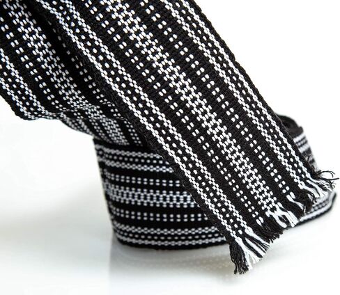 Ukrainian hand woven homespun Hutsul Belt Black White KRAYKA for Vyshyvanka in Saudi Arabia
