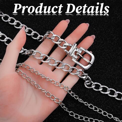 3 PCS Silver Chain Belts for Women, Metal Multilayer Waist Chain Belt Y2k Belt Chains for Dresses Jeans Pants Trousers in Saudi Arabia
