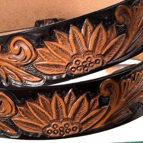 Tony Lama Women's 1.5" Black Delheart Daisy Belt Black S in Kuwait
