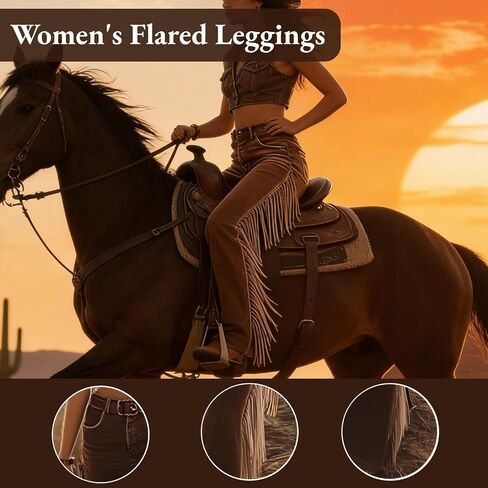 Women's Tassel Suade Pants High Waist Flare Pant Vintage Western Baggy Wide Leg Side Tassel Pants, Stretch Slim Fringe Pant (Light Brown S) in Saudi Arabia
