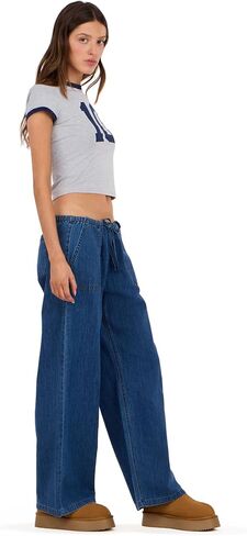 Forever 21 Women's Wide Leg Light Weight Denim with Drawstring and Pockets in Kuwait