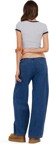 Forever 21 Women's Wide Leg Light Weight Denim with Drawstring and Pockets in Kuwait