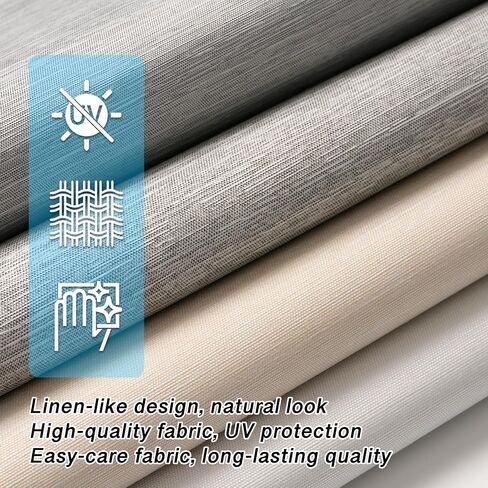 Hestia No Drill Blackout Roller Shades with Fascia Valance, Cordless Free-Stop Linen-Like Thermal Insulated Blinds with UV Protection for Bedroom, Nursery and Home Office,White,34.5" W X 72" H in Saudi Arabia