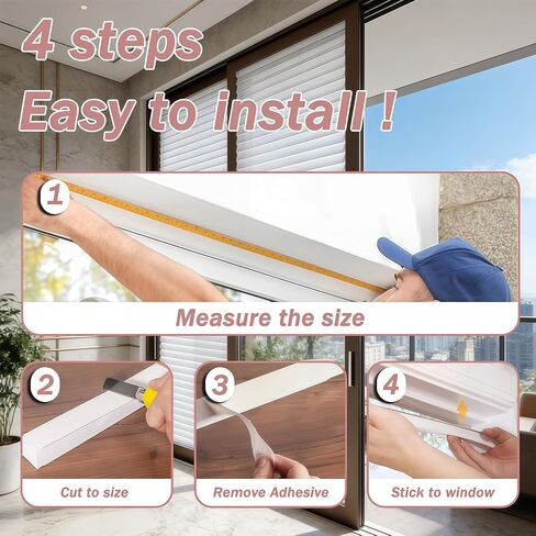 6 Pcs 35 x 110 Inch Temporary Blinds for Indoor Windows, Non-Woven Fabric Paper Pleated Shades, No Drill Free Cut Size, Adhesive Privacy Blinds for French Door Sliding Door Light Filtering (White) in Kuwait
