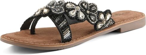 Azura Women's SWEETUMS Beaded Slide Sandals – Vibrant Floral Design, Suede Footbed, Lightweight Toe Loop Sandals in Saudi Arabia