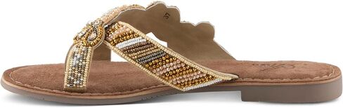 Azura Women's SWEETUMS Beaded Slide Sandals – Vibrant Floral Design, Suede Footbed, Lightweight Toe Loop Sandals in Saudi Arabia
