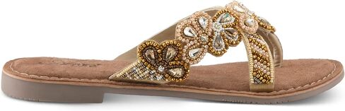 Azura Women's SWEETUMS Beaded Slide Sandals – Vibrant Floral Design, Suede Footbed, Lightweight Toe Loop Sandals in Saudi Arabia