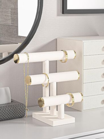 Bracelet Holder Stand,Bracelet Organizer Display for Selling,Bangle Organizer for Women,Watch Storage Holder for Men,Jewelry Business Supplies (Beige + metal lid) in Saudi Arabia