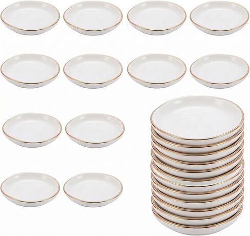Set of 12 Decorative Square Ceramic Trays, White Jewelry Organizer Dish for Rings Earrings Bracelets, Perfect Catchall Trinket Tray & Mothers Day Valentines Gift(Square) in Saudi Arabia