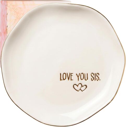 InnoBeta Sister Gifts, Birthday Gifts for Sister, Ceramic Jewelry Tray, Decorative Trinket Dish for Rings Earrings Necklaces Bracelet, 4.75" in Kuwait