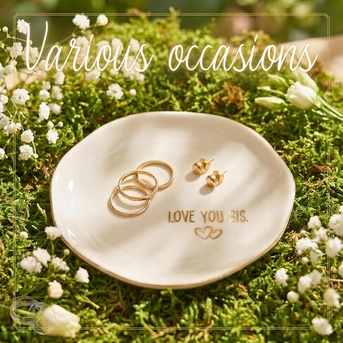 InnoBeta Sister Gifts, Birthday Gifts for Sister, Ceramic Jewelry Tray, Decorative Trinket Dish for Rings Earrings Necklaces Bracelet, 4.75" in Kuwait