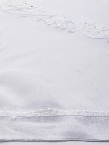 Ada Handcrafted Chikankari Indian White Georgette Stole Dupatta Wrap Scarf for Women & Girls A511188 White in Kuwait