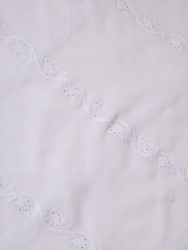 Ada Handcrafted Chikankari Indian White Georgette Stole Dupatta Wrap Scarf for Women & Girls A511188 White in Kuwait
