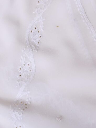 Ada Handcrafted Chikankari Indian White Georgette Stole Dupatta Wrap Scarf for Women & Girls A511188 White in Kuwait