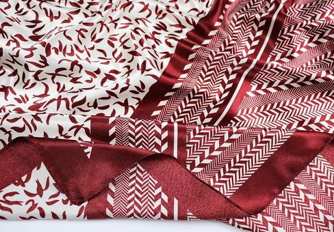Burgundy Satin Head Scarf for Women Like Silk Scarf for Hair Wrapping Bandanas Square Shawl Wraps 35 Inches in Saudi Arabia