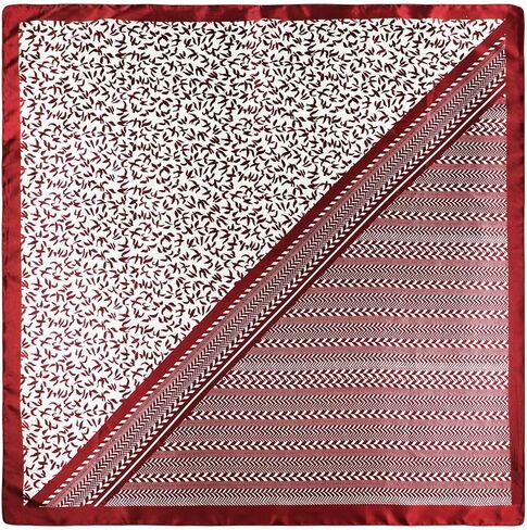 Burgundy Satin Head Scarf for Women Like Silk Scarf for Hair Wrapping Bandanas Square Shawl Wraps 35 Inches in Saudi Arabia