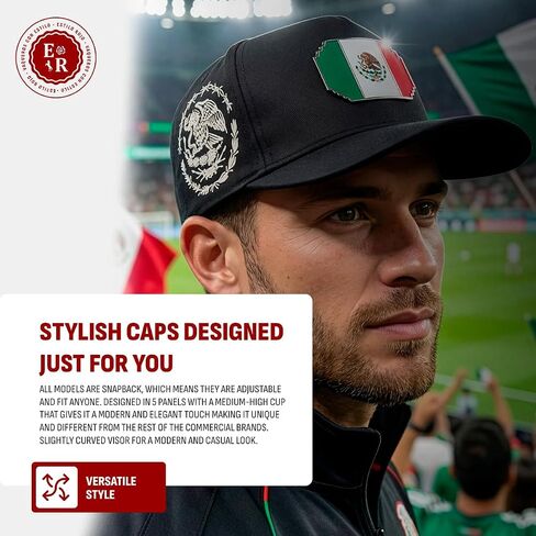 Ferreti Hats FT159 Mexico Baseball Hat for Men & Women - Gorra de Mexico Premium Ajustable, Gorras para Hombre Originales - Black Baseball Cap in Saudi Arabia