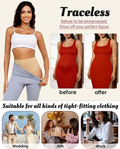 LEVAO Thong Shapewear Tummy Control for Women High Waist Seamless Shaper Panties No Show Postpartum Underwear 4 Pack in Saudi Arabia