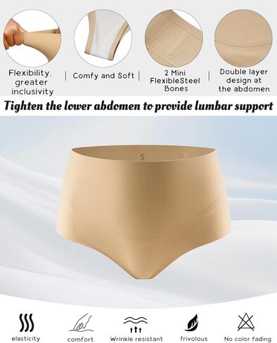 LEVAO Thong Shapewear Tummy Control for Women High Waist Seamless Shaper Panties No Show Postpartum Underwear 4 Pack in Saudi Arabia