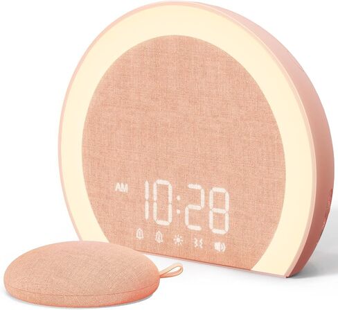 ANJANK Loud Alarm Clock with Wireless Bed Shaker, Vibrating Dual Alarm with Light Wake Up for Heavy Sleepers & Hearing Impaired, 9-Color Night Light, 5 Sounds, 0-100% Dimmer, USB Charger, Bedroom in Kuwait