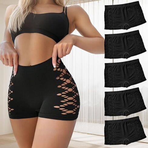 Women's Sexy Seamless High Waist Shorts with Side Unique Cut-Out Design in Kuwait