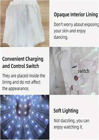 Upgraded LED Luminous Dance Skirt – One-Piece Enlarged & Lengthened Design for Dance & Performances in Kuwait