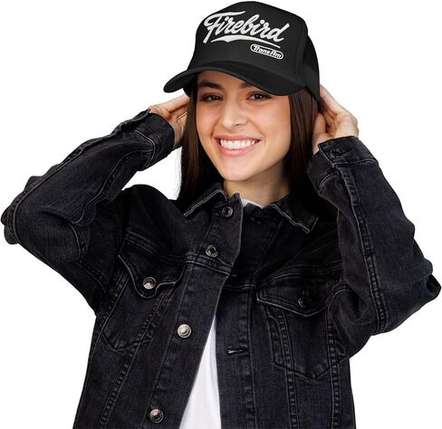 Firebird Trans Am Foam Trucker Hat – Classic Script Snapback Mesh Cap Retro Style in Kuwait