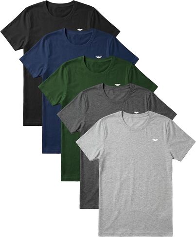 AMERICAN HEAVEN Men's Short Sleeve Cotton Stretch T-Shirts | Crew Neck | Workout Athletic Gym Tops | Multi Packs & Colors in Saudi Arabia