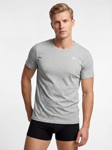 AMERICAN HEAVEN Men's Short Sleeve Cotton Stretch T-Shirts | Crew Neck | Workout Athletic Gym Tops | Multi Packs & Colors in Saudi Arabia