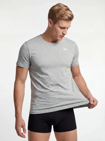 AMERICAN HEAVEN Men's Short Sleeve Cotton Stretch T-Shirts | Crew Neck | Workout Athletic Gym Tops | Multi Packs & Colors in Saudi Arabia