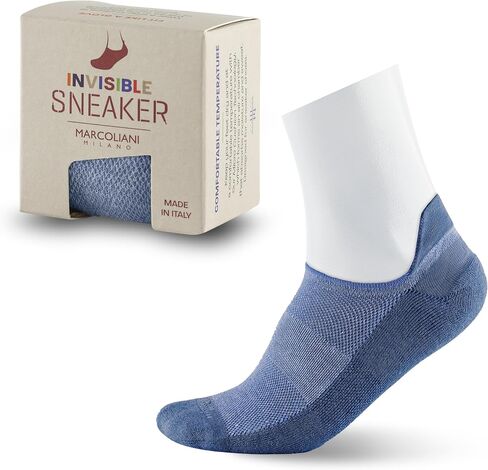 Marcoliani Milano Made in Italy - Sneaker Mens No Show Always Stay Up | Microcushion Technology | Linen Piquè in Kuwait