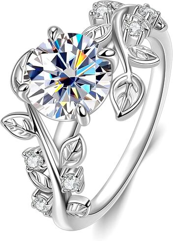 2ct Moissanite Twisting Vine Wedding Ring D Color VVS1 Clarity Moissanite 14K Gold-Plated Twisting Engagement Ring for Women Wife Anniversary Birthday Gifts in Saudi Arabia
