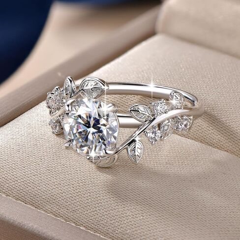 2ct Moissanite Twisting Vine Wedding Ring D Color VVS1 Clarity Moissanite 14K Gold-Plated Twisting Engagement Ring for Women Wife Anniversary Birthday Gifts in Saudi Arabia