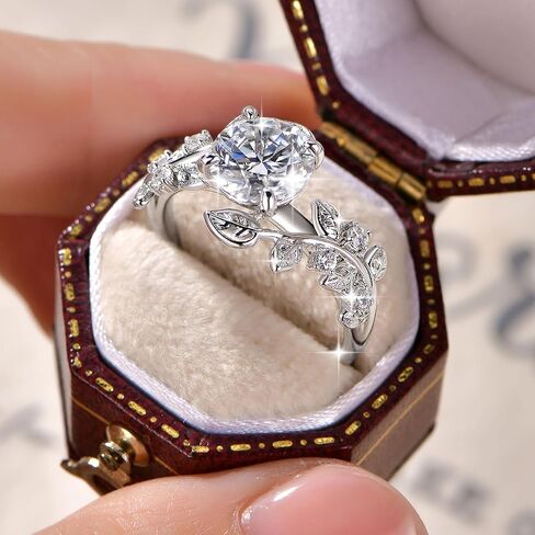 2ct Moissanite Twisting Vine Wedding Ring D Color VVS1 Clarity Moissanite 14K Gold-Plated Twisting Engagement Ring for Women Wife Anniversary Birthday Gifts in Saudi Arabia